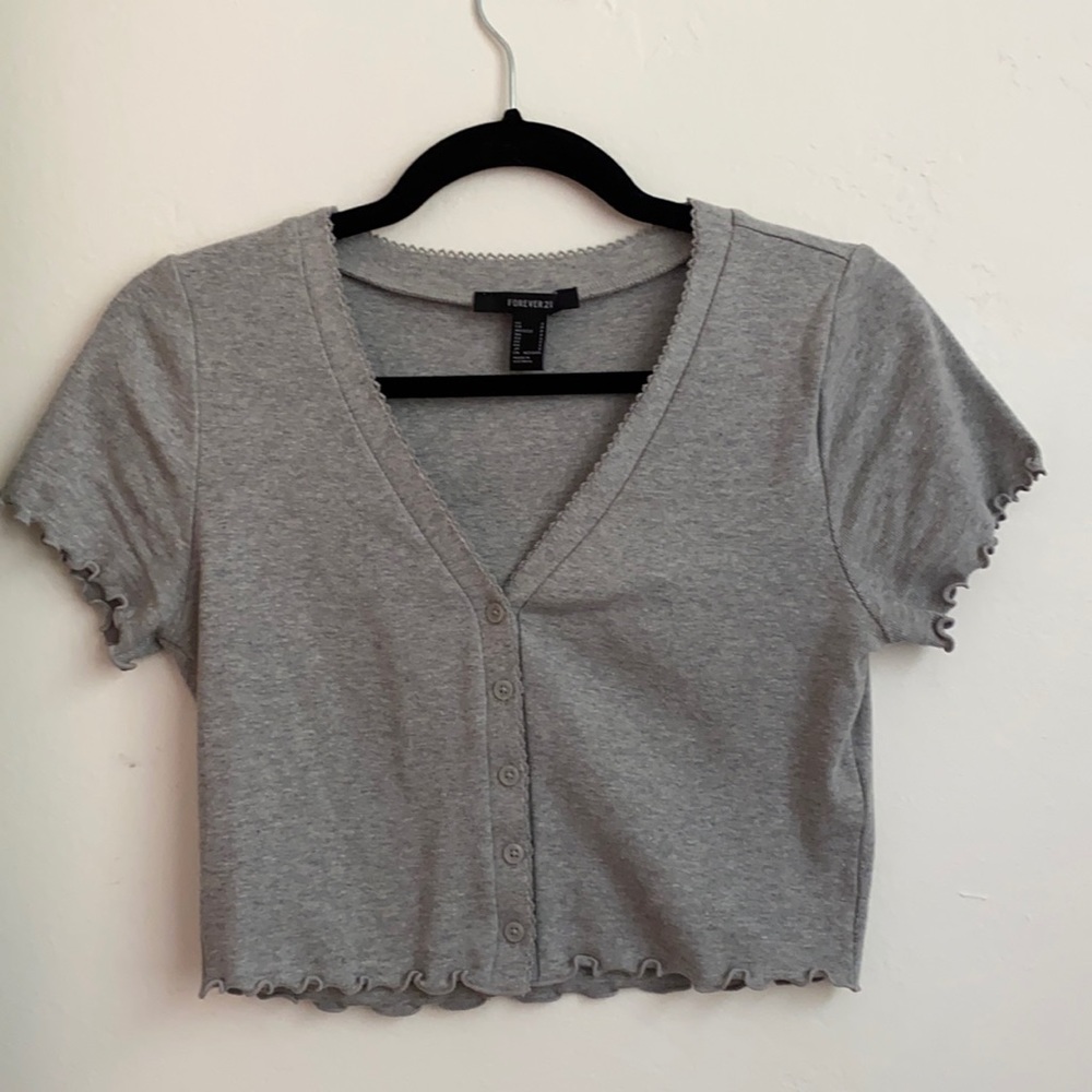 Forever 21 cropped button shirt